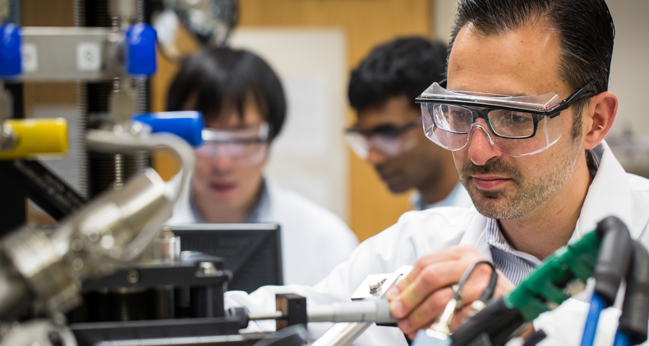 students working in a lab