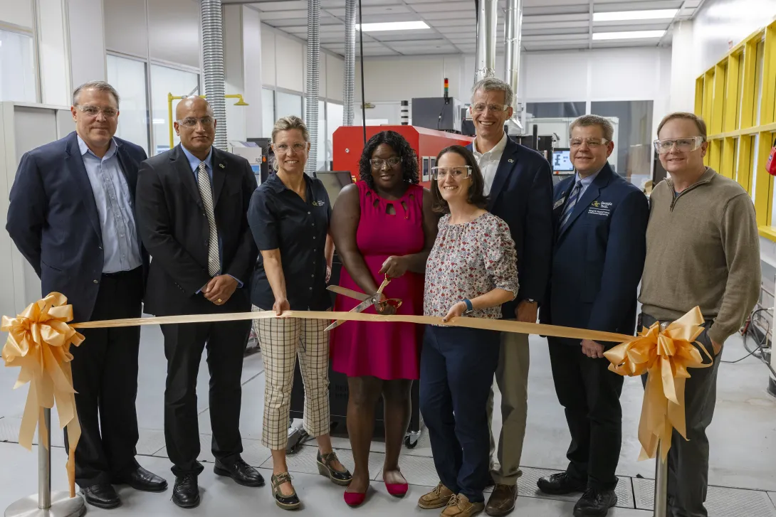 Partners of the facility gathered for an official ribbon cutting ceremony. 