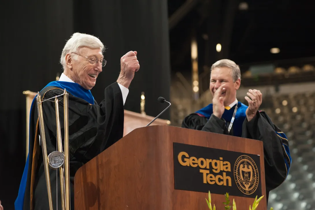 Bernie Marcus receives an honorary doctorate from Georgia Tech in 2015.